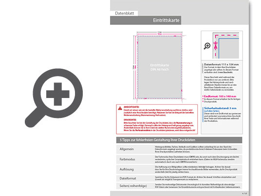 Product Bild eintrittskarte_din_a6_perforiert_(4_4_beidseitig_bedruckt)