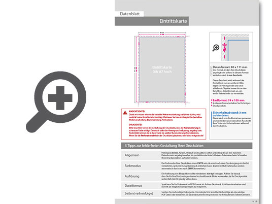 Product Bild eintrittskarte_din_a7_perforiert_(4_0_einseitig_bedruckt)