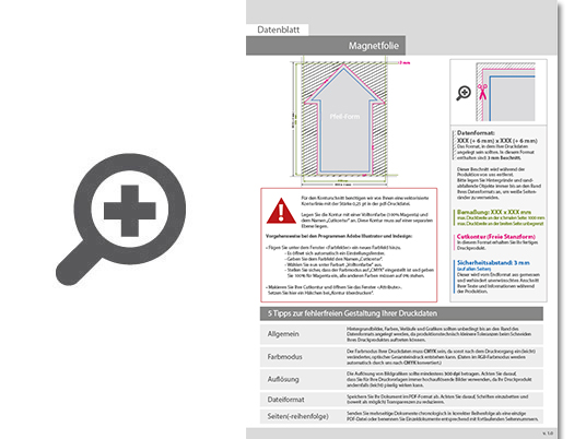 Product Bild magnetische_wechselwerbung_in_pfeil-form___einseitig_4_0-farbig_bedruckt
