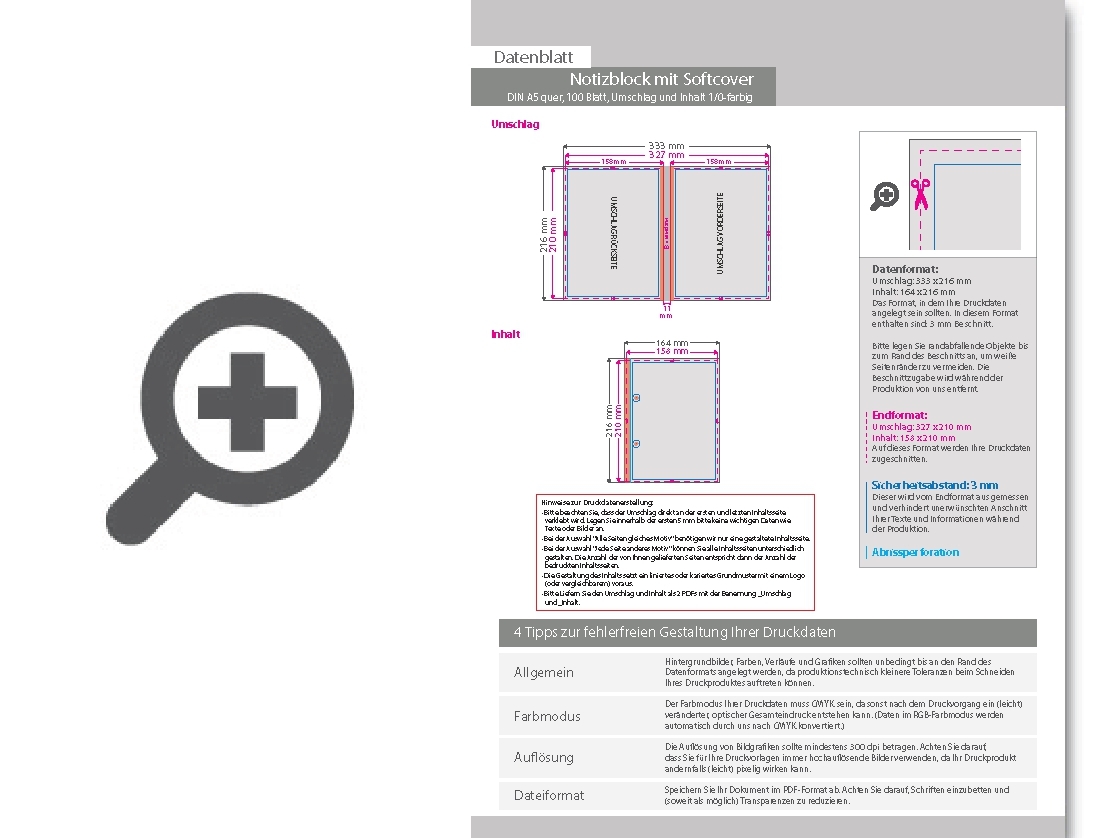 Product Bild block_mit_softcover__din_a5_quer__100_blatt__umschlag_und_inhalt_1_0-farbig_schwarz_einseitig_bedruckt